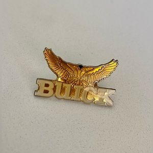 Vintage 1970s 1980s Buick American Car Brand Logo Gold Enamel Pin